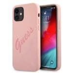 Guess GUHCP12SLSVSGP Silicone Vintage Pink iPhone 12 Mini Tok