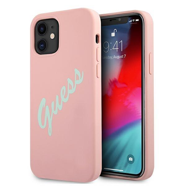 Guess GUHCP12SLSVSGP Silicone Vintage Pink/Mint iPhone 12 Mini Tok
