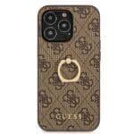 Guess GUHCP13L4GMRBR Brown 4G With Ring Stand iPhone 13 Pro Tok