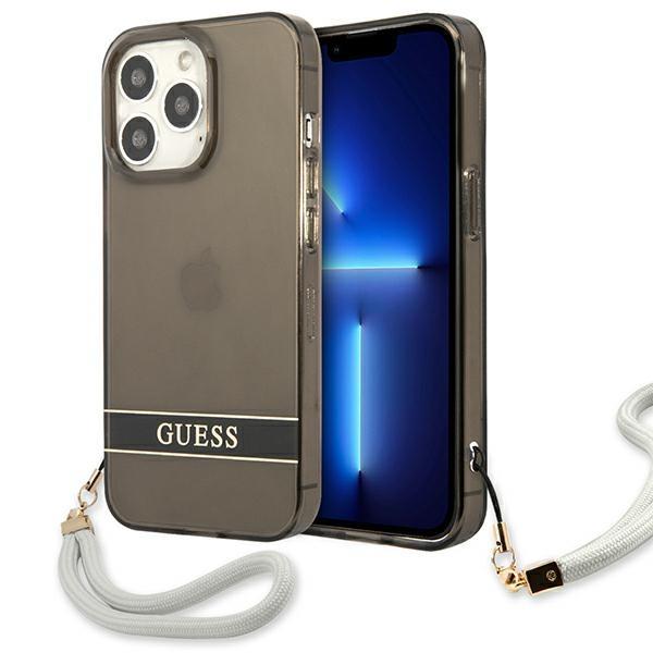 Guess GUHCP13LHTSGSK Black Translucent Stap iPhone 13 Pro Tok