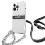 Guess GUHCP13LKC4GBSI Transparent 4G Grey Strap Silver Chain iPhone 13 Pro Tok