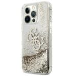 Guess GUHCP13LLG4GGO Liquid Glitter Gold iPhone 13 Pro Tok