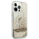 Guess GUHCP13LLG4GGO Liquid Glitter Gold iPhone 13 Pro Tok