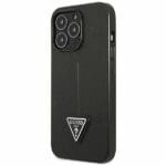 Guess GUHCP13LPSATLK Black SaffianoTriangle Logo iPhone 13 Pro Tok
