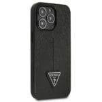 Guess GUHCP13LPSATLK Black SaffianoTriangle Logo iPhone 13 Pro Tok