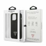 Guess GUHCP13LPSATLK Black SaffianoTriangle Logo iPhone 13 Pro Tok