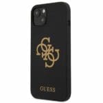 Guess GUHCP13MLS4GGBK Black Silicone 4G Logo iPhone 13 Tok