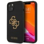 Guess GUHCP13MLS4GGBK Black Silicone 4G Logo iPhone 13 Tok