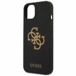 Guess GUHCP13MLS4GGBK Black Silicone 4G Logo iPhone 13 Tok