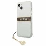 Guess GUHCP13SKB4GBR Brown Strap Charm Transparent iPhone 13 Mini Tok