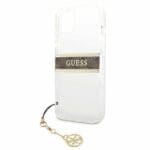 Guess GUHCP13SKB4GBR Brown Strap Charm Transparent iPhone 13 Mini Tok