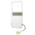 Guess GUHCP13SKB4GBR Brown Strap Charm Transparent iPhone 13 Mini Tok