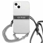 Guess GUHCP13SKC4GBSI Transparent 4G Grey Strap Silver Chain iPhone 13 Mini Tok