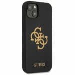 Guess GUHCP13SLS4GGBK Black Silicone 4G Logo iPhone 13 Mini Tok