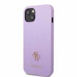 Guess GUHCP13SPS4MU Purple Saffiano 4G Small Metal Logo iPhone 13 Mini Tok