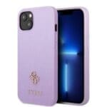Guess GUHCP13SPS4MU Purple Saffiano 4G Small Metal Logo iPhone 13 Mini Tok