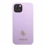 Guess GUHCP13SPS4MU Purple Saffiano 4G Small Metal Logo iPhone 13 Mini Tok