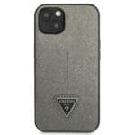 Guess GUHCP13SPSATLG Silver SaffianoTriangle Logo iPhone 13 Mini Tok