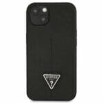 Guess GUHCP13SPSATLK Black SaffianoTriangle Logo iPhone 13 Mini Tok