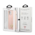 Guess GUHCP13SSLTGP Pink Hardcase Silicone Triangle iPhone 13 Mini Tok