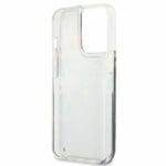 Guess GUHCP13XLFLSB Blue Flower Liquid Glitter iPhone 13 Pro Max Tok