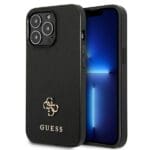 Guess GUHCP13XPS4MK Black Saffiano 4G Small Metal Logo iPhone 13 Pro Max Tok