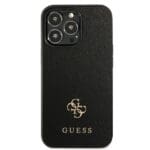 Guess GUHCP13XPS4MK Black Saffiano 4G Small Metal Logo iPhone 13 Pro Max Tok