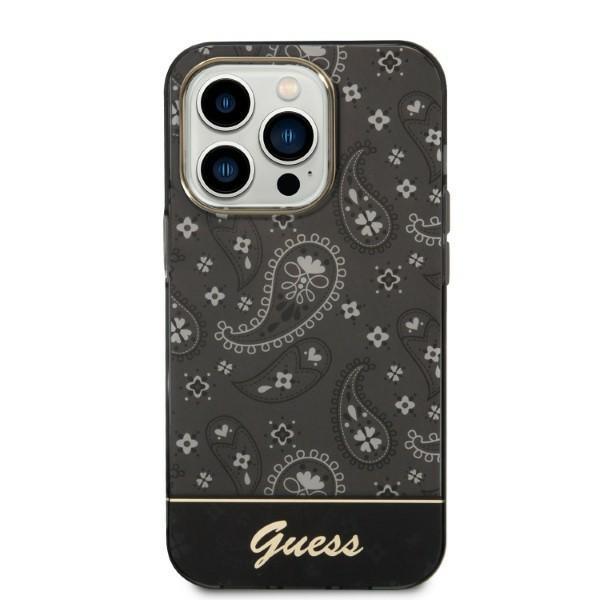 Guess GUHCP14LHGBNHK Black Bandana Paisley iPhone 14 Pro Tok