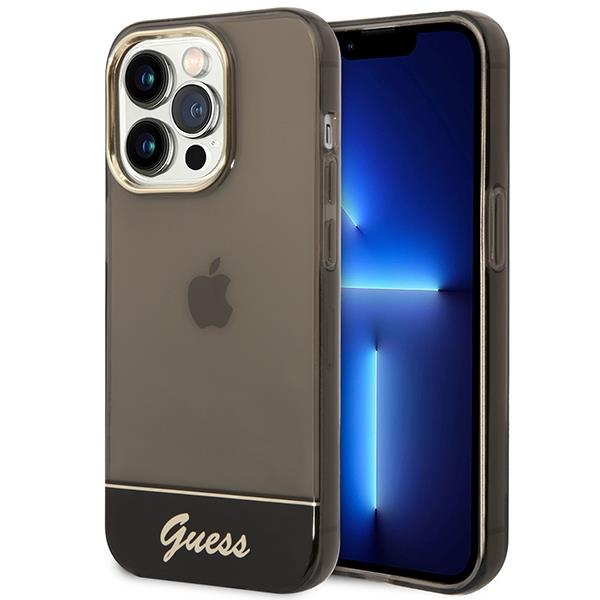 Guess GUHCP14LHGCOK Black Translucent iPhone 14 Pro Tok
