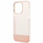 Guess GUHCP14LHGCOP Pink Translucent iPhone 14 Pro Tok
