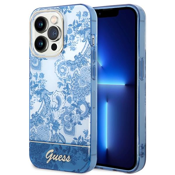 Guess GUHCP14LHGPLHB Blue Porcelain Collection iPhone 14 Pro Tok