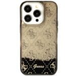 Guess GUHCP14LLC4PSGK Black Hardcase Liquid Glitter 4G Transparent iPhone 14 Pro Tok