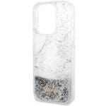 Guess GUHCP14LLCSGSGH White Hardcase Liquid Glitter Marble iPhone 14 Pro Tok