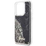 Guess GUHCP14LLCSGSGK Black Hardcase Liquid Glitter Marble iPhone 14 Pro Tok
