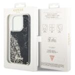 Guess GUHCP14LLCSGSGK Black Hardcase Liquid Glitter Marble iPhone 14 Pro Tok