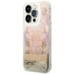 Guess GUHCP14LLFLSD Gold Paisley Liquid Glitter iPhone 14 Pro Tok