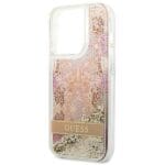 Guess GUHCP14LLFLSD Gold Paisley Liquid Glitter iPhone 14 Pro Tok