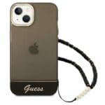 Guess GUHCP14MHGCOHK Black Translucent Pearl Strap iPhone 14 Plus Tok