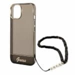 Guess GUHCP14MHGCOHK Black Translucent Pearl Strap iPhone 14 Plus Tok