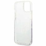 Guess GUHCP14MLFLSU Purple Flower Liquid Glitter iPhone 14 Plus Tok