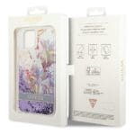 Guess GUHCP14MLFLSU Purple Flower Liquid Glitter iPhone 14 Plus Tok