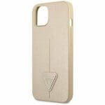 Guess GUHCP14MPSATLE beige SaffianoTriangle Logo iPhone 14 Plus Tok