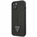 Guess GUHCP14MPSATLK Black SaffianoTriangle Logo iPhone 14 Plus Tok