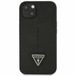 Guess GUHCP14MPSATLK Black SaffianoTriangle Logo iPhone 14 Plus Tok