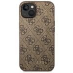 Guess GUHCP14SG4GFBR Brown Hardcase 4G Metal Gold Logo iPhone 14 Tok