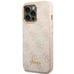 Guess GUHCP14XHG4SHP Pink 4G Vintage Gold Logo iPhone 14 Pro Max Tok