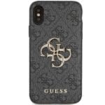 Guess GUHCPX4GMGGR Grey 4G Big Metal Logo iPhone XS/X Tok