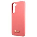 Guess GUHCS22MLSLMGFU Fuchsia Silicone Script Metal Logo Samsung S22 Plus Tok
