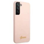 Guess GUHCS22MLSLMGPP Pink Silicone Script Metal Logo Samsung S22 Plus Tok
