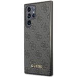 Guess GUHCS23LG4GFGR Grey 4G Metal Gold Logo Samsung S23 Ultra Tok